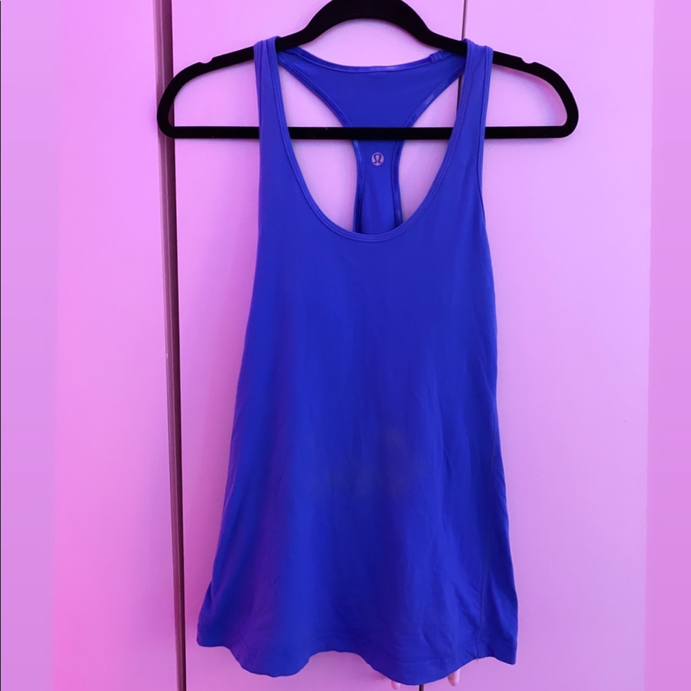 Blue lululemon workout running top tank